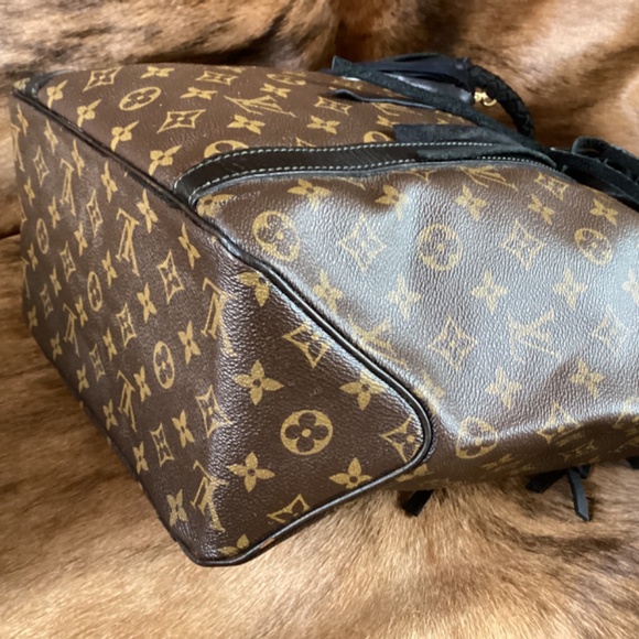 Authentic Boho Revamped Vintage Louis Vuitton Shopping Sac Black Braiding Concho - Picture 5 of 16